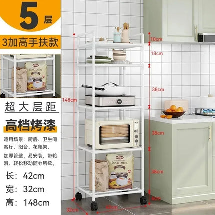 Multilayer Kitchen Floor Shelf, Removable Household Integrated Wall Shelf