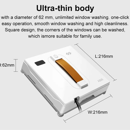 ABIR WD8 Window Cleaning Robot, Dual Water Spray, Laser Sensor, High Suction, Smart Robot for Wet and Dry Cleaning of Windows and Walls