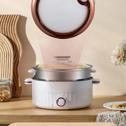 Portable Multifunction Electric Cooker Hot Pot Double Layer Household Mini Non-Stick Pots for Kitchen and Home Appliances
