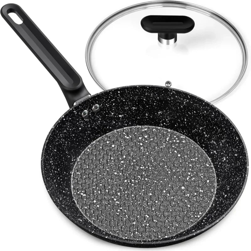 MICHELANGELO Padelle antiaderenti da 12 pollici con coperchio Rivestimenti in granito Padella Saute Pan Bistecca Uova Padella per tutte le fornelli