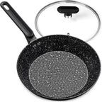 MICHELANGELO Padelle antiaderenti da 12 pollici con coperchio Rivestimenti in granito Padella Saute Pan Bistecca Uova Padella per tutte le fornelli