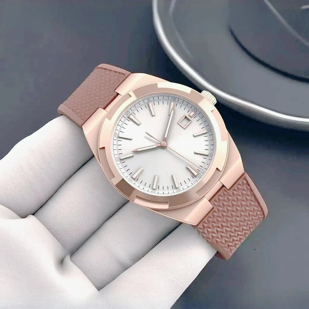 Moderne und elegante Herren-Sportuhren mit automatischem mechanischem Uhrwerk, präzisem und zuverlässigem Uhrwerk, internationalem Reise-Stil, schwarzem und blauem Zifferblatt