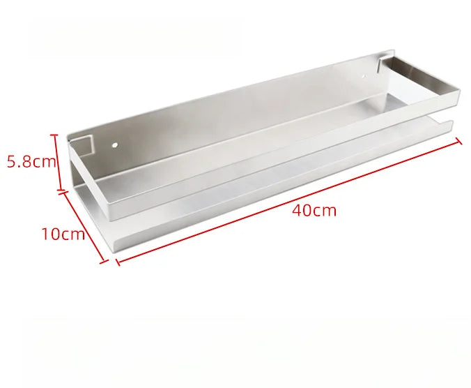 Portaspezie in Acciaio Inox Senza Foratura, Organizzatore da Parete per Cucina e Bagno, Organizzatore per Stoccaggio Domestico
