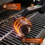 Elektrische Grillbürste mit 3 Geschwindigkeitsstufen, 180°° Verstellbarer Kopf für die Reinigung von Outdoor-Grills und Räucheröfen, 90 Minuten Akkulaufzeit