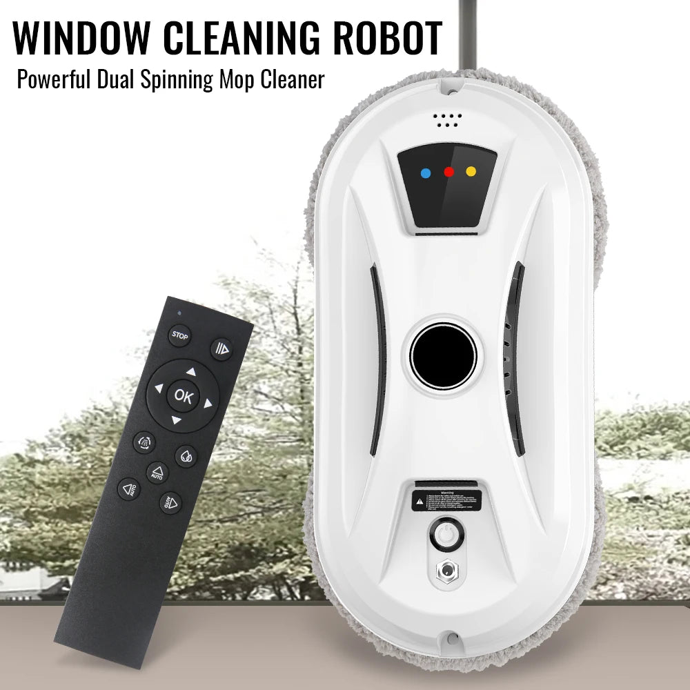 Intelligenter elektrischer Fensterputzroboter, Glasreinigungsroboter mit Fernbedienung, 5600 Pa, für Fenster, Fliesen, Glastüren, flache Wände