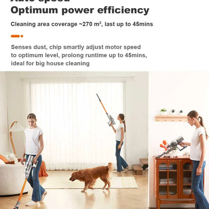 Liectroux i10 Cordless Handheld Vacuum Cleaner, Smart Dust Detection, 250W BLDC, 27Kpa Suction, Color Touch Screen, Detachable Battery, 45 Minutes Runtime, Lightweight Stick Vacuum for Carpet