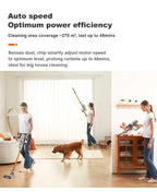 Liectroux i10 kabelloser Handstaubsauger, intelligente Stauberkennung, 250W BLDC, 27Kpa Saugkraft, Farb-Touchscreen, abnehmbarer Akku, 45 Minuten Laufzeit, leichter Stabstaubsauger für Teppiche