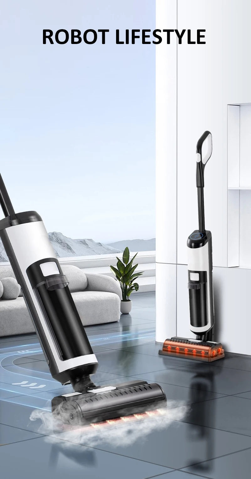 Kabelloser Handstaubsauger, Nass- und Trockenreinigungsroboter RL9Max, 14000pa, selbsterhitzende Bürste, superstarke Saugkraft, 4000 mAh Akku