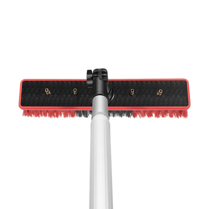 3-in-1 Cleaning Kit with Brush and Scraper, 7.4m Telescopic Water-Fed Pole, 180° Rotating Poles for External Window Cleaning