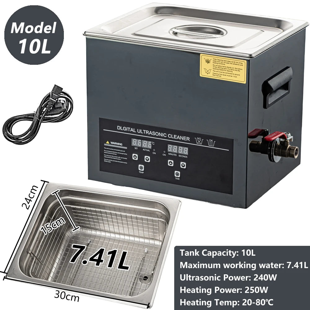 2L/3L/6L/10L/15L/30L Ultraschallreiniger, digitale Heizung, 40kHz Edelstahl Ultraschallreinigungsmaschine, Haushaltsgerät