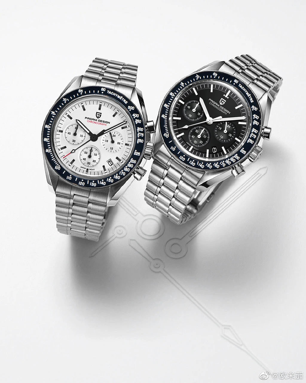 PAGANI DESIGN Herren-Armbanduhr mit Meteoritenzifferblatt, luxuriöse Quarzuhr, Sport-Chronograph, wasserdicht, mit AR-Saphirglas.