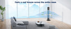 Aigostar Ross Smart - Intelligenter WiFi Turmventilator mit Fernbedienung, 50W, LED-Anzeige, 70° Oszillation, 3 Geschwindigkeiten, 3 Modi, 24-Stunden-Timer, APP-Steuerung, geeignet für Zuhause und Büro