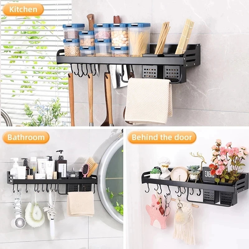 Scaffale per organizer da cucina Scaffale per spezie a parete Portacoltelli da cucina Condimento a parete Bacchette Cucchiaio Pala per riporre Sheif