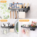 Scaffale per organizer da cucina Scaffale per spezie a parete Portacoltelli da cucina Condimento a parete Bacchette Cucchiaio Pala per riporre Sheif
