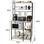 Kitchen shelf, free-standing shelf with 6 shelves, 40 x 86 x 167 cm, microwave shelf, for microwave, coffee machine and spices