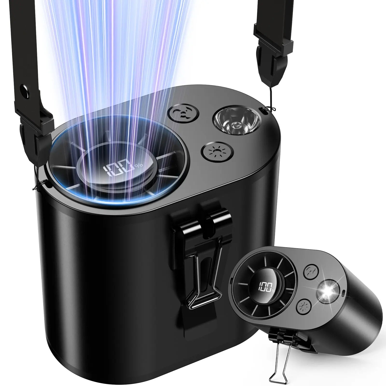 Ventilatore portatile ColdSky Ventilatore personale a 10 velocità aggiornato Ventilatori da scrivania ricaricabili da 20000 mAh con display a LED per cantiere all'aperto