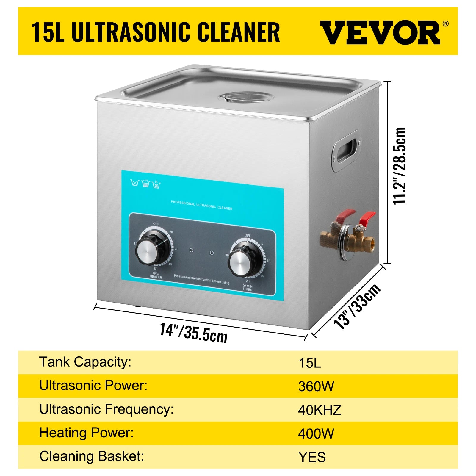 SucceBuy 3L 6L 10L 15L 22L 30L Ultraschallreiniger Elektrisch Tragbar Waschmaschine Geschirrspüler Ultraschall Zuhause Büro Haushaltsgerät