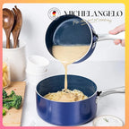 MICHELANGELO Antihaft-Aluminium-Soßenpfannenset, Milchtopf für zu Hause mit Edelstahlgriff, Suppentopf, Kochgeschirr