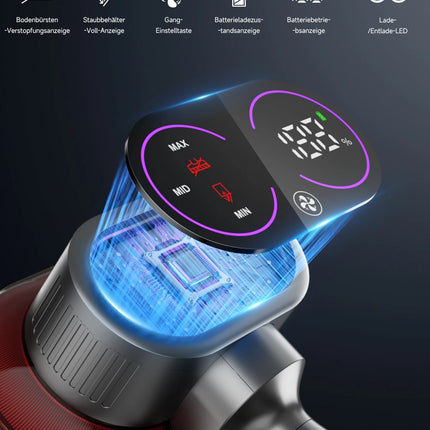 Tdyon 750W 85000PA Aspirapolvere Senza Fili, Potenza di Aspirazione Ultra-Elevata, 80 Minuti di Autonomia, Aspirapolvere Portatile con Batteria Rimovibile