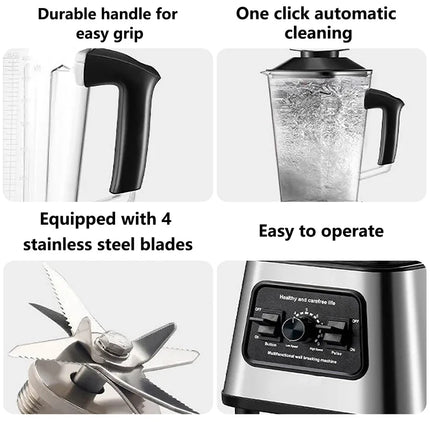 GECOFEER 6000W Potente Frullatore Mixer Spremiagrumi Frullatore Frullatori da Tavolo Contenitore da 2,5 L Robot da Cucina per Ghiaccio Noci Frutta