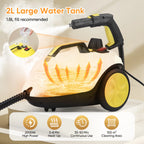 2000W Handdampfreiniger für Frauen mit Wischfunktion, 2L Großtank, bis zu 320°C, 3-8 Minuten, 3m Netzkabel, Bodenreinigung, 110V-240V
