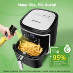 Aigostar Friggitrice ad aria 7 litri, 1900W, Nero, 7 programmi, Forno a convezione 360°