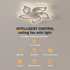 Ventilatore da Soffitto LED con Illuminazione, Lampada da Soffitto per Camera da Letto con Telecomando e APP, Lampada Dimmerabile con Ventilatore