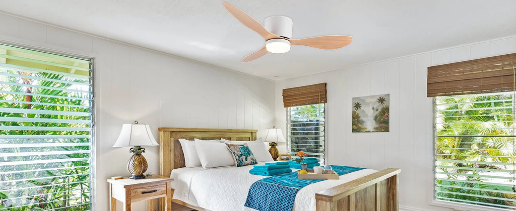 Ventilatore da Soffitto IRALAN con Luce, Motore DC Silenzioso a Risparmio Energetico, 3 Colori Variabili, 6 Velocità Regolabili, per Camera da Letto e Soggiorno
