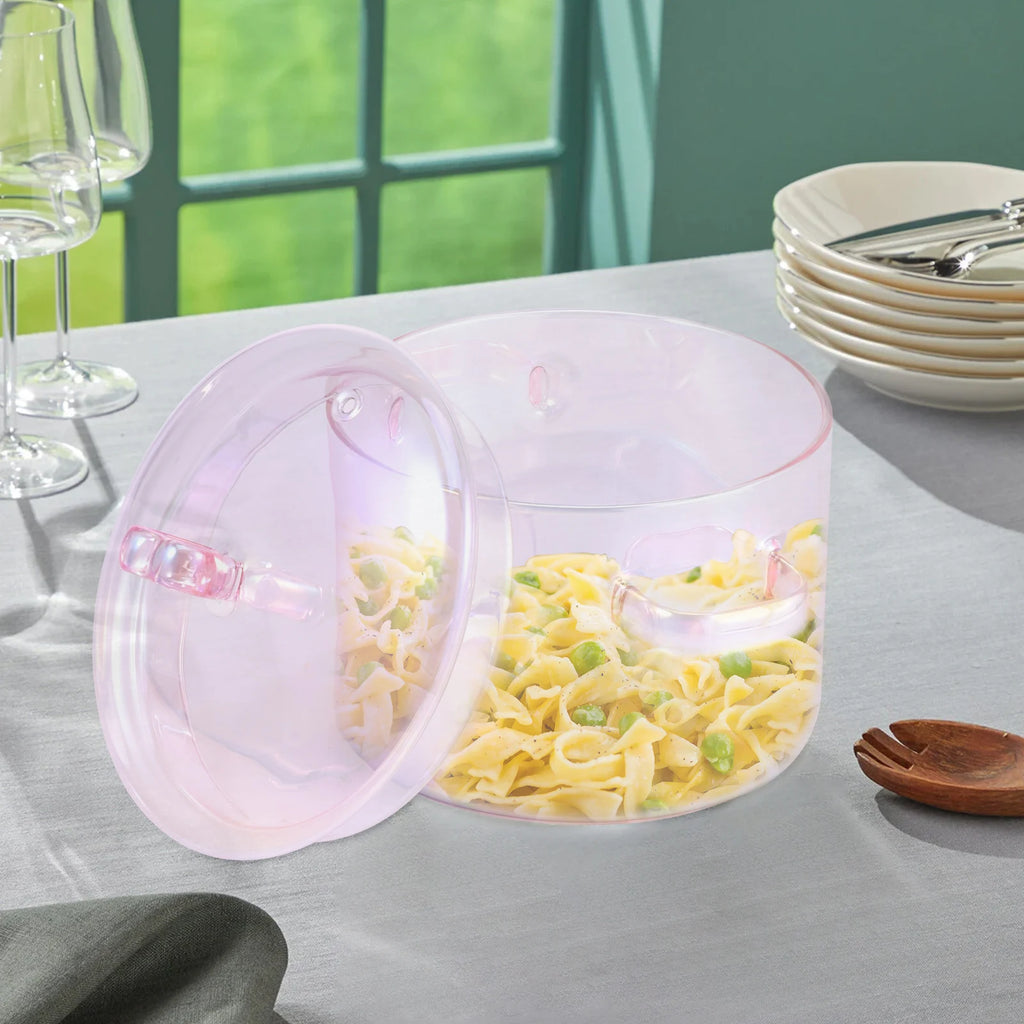 Kochtopf aus Glas mit Deckel und Griff, 1,5 Liter, rosa, transparent, verdickt, hitzebeständiger Herzdeckel für Suppen und Nudeln