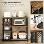 Robuste Ablage, Küchenregal, Beistelltisch, Bäckerregal, offener Mikrowellenständer, Ausstellungsregal – Vielseitiger Stauraum für Zuhause und Speisekammer