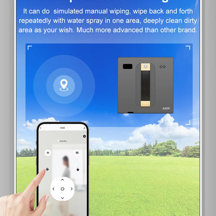 ABIR WD8 Window Cleaning Robot, Dual Water Spray, Smart AI Cleaning, Upgraded Laser, Glass Wall Washer for Smart Home