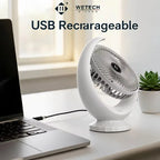 Tragbarer Mini-Ventilator, 3000mAh, faltbar, Tisch-, Outdoor-, Nacken-Ventilator, 5 Geschwindigkeiten, USB wiederaufladbar, mit Telefonhalter und Display