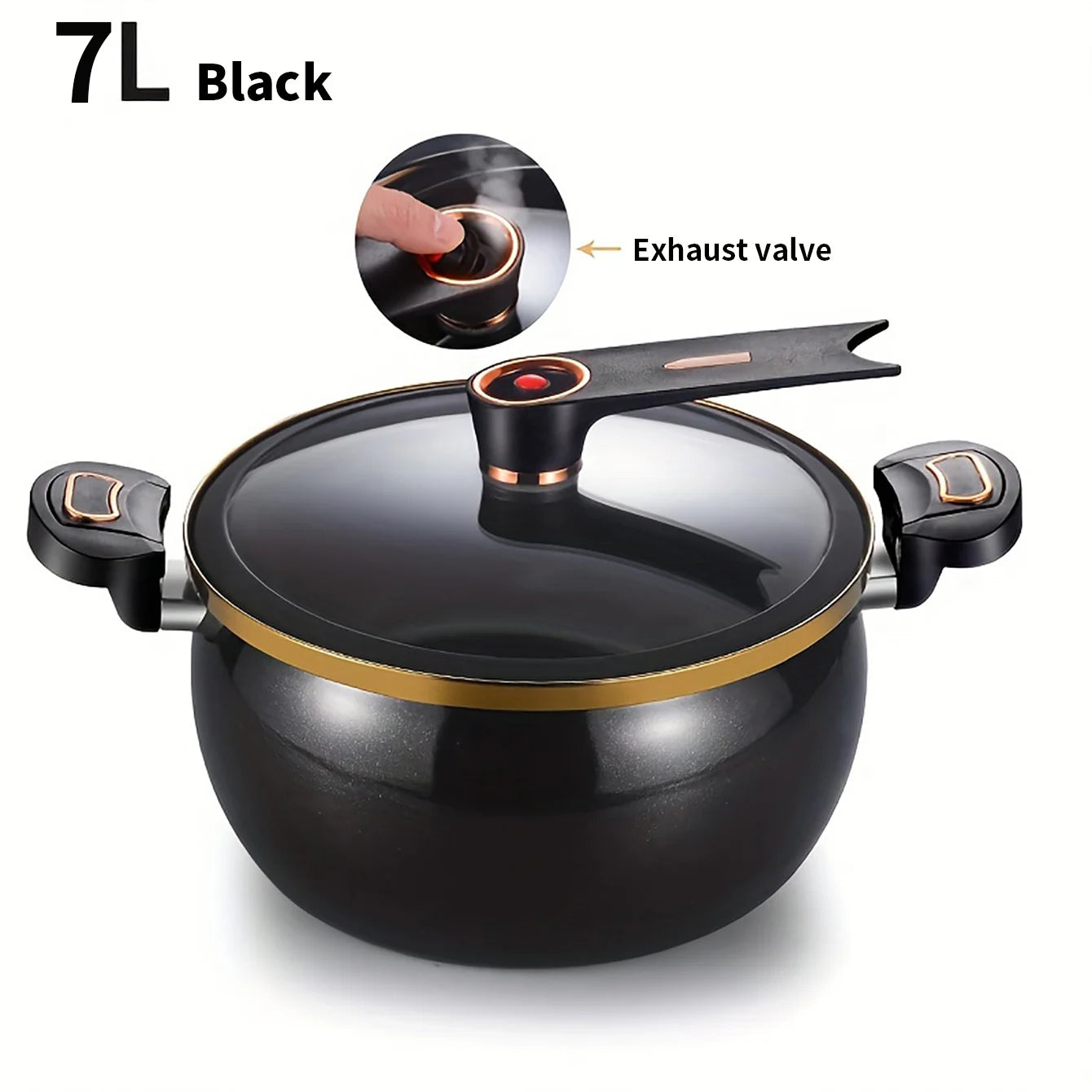 1 pentola a pressione Fat Daddy Micro, grande capacità da 7 litri, 26 cm, adatta per uso domestico, pentola antiaderente multifunzionale per stufare e cucinare zuppe, compatibile con piani cottura a induzione e fornelli a ga