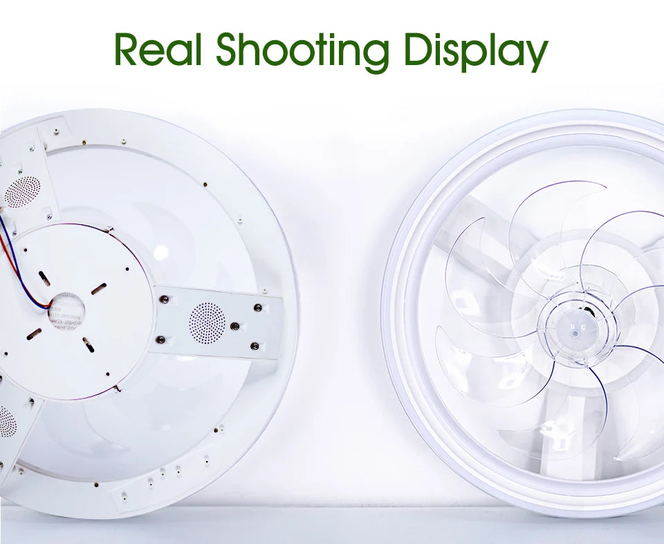 MARPOU Ventilatore da soffitto Luci 90W Ventilatore oscillante a 7 pale Ventilatore da soffitto moderno con luce a LED Lampada da ventilatore a LED per ristorante con telecomando