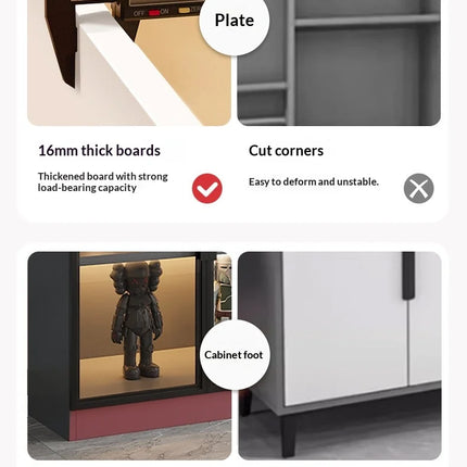 Customizable Display Case with Tempered Glass Door, LED Light, Large Capacity, Multiple Compartments, Aluminum Frame, Eco-Friendly