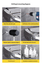 Portaspezie in Acciaio Inox Senza Foratura, Organizzatore da Parete per Cucina e Bagno, Organizzatore per Stoccaggio Domestico