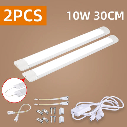 LED Lights Kitchen Under Cabinet Lamp A85-220V 10w 20w Super Bright LED Tube with 1.8m Switch Line for Home Bedroom Indoor Lamps
