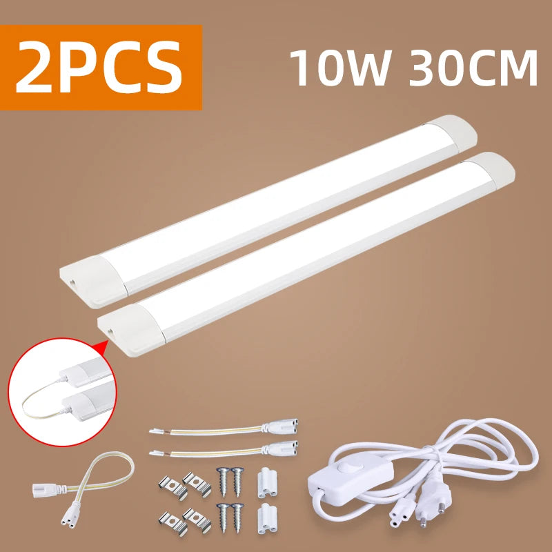 Luci a led Lampada da cucina sotto l'armadio A85-220V 10w 20w Tubo a led super luminoso con linea di interruttori da 1,8 m per lampade da interno per la camera da letto di casa