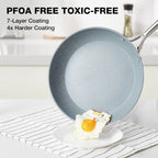 HLAFRG 8/12 Zoll Pfanne mit Deckel, antihaftbeschichtete Marmor-Aluminium-Pfanne mit Edelstahlgriff, induktionsgeeignet