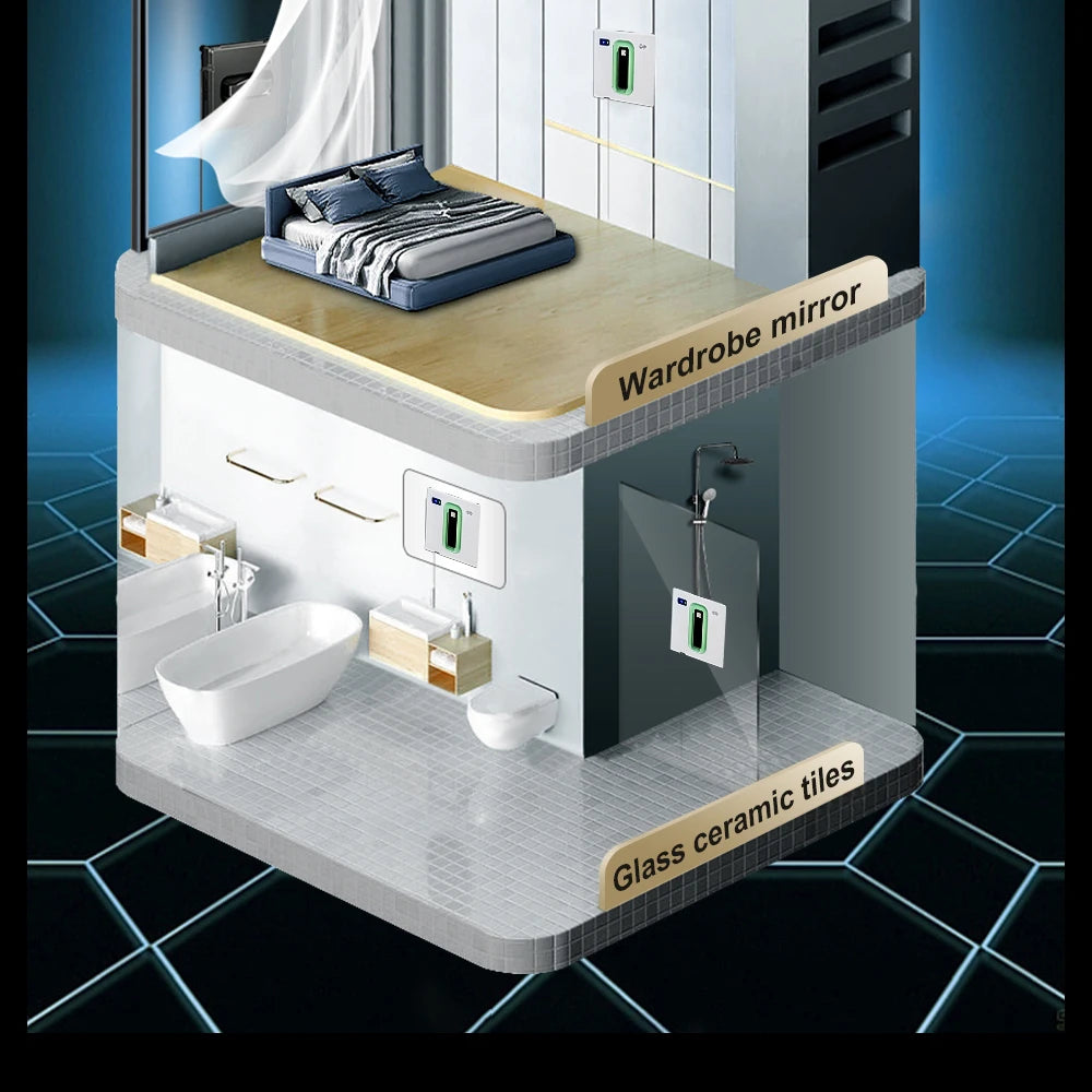 Roboter Fensterputzer 2500PA mit starker Saugleistung und Spray, elektrischer Anti-Fall Fensterputzroboter mit Fernbedienung und Staubsaugerfunktion
