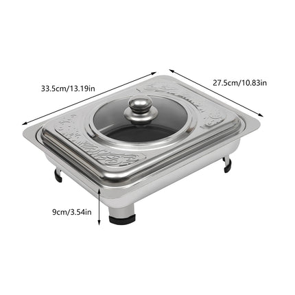 4/8 Pezzi Teglia Chafer da Buffet con Coperchio Scaldavivande Rettangolare per Ristorante