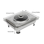 4/8 Stück Chafer-Pfannen-Buffet-Servierbehälter mit Deckel, rechteckiger Speisenwärmer-Pfannen-Servierbehälter