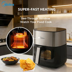 Friggitrice ad Aria Midea da 6,5L con Touchscreen Digitale e Finestra di Visualizzazione