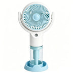 Ventilatore portatile a spruzzo, potente mini ventilatore da tavolo USB, flusso d'aria a 3 velocità, perfetto per casa, ufficio, camera da letto e viaggi all'aperto.