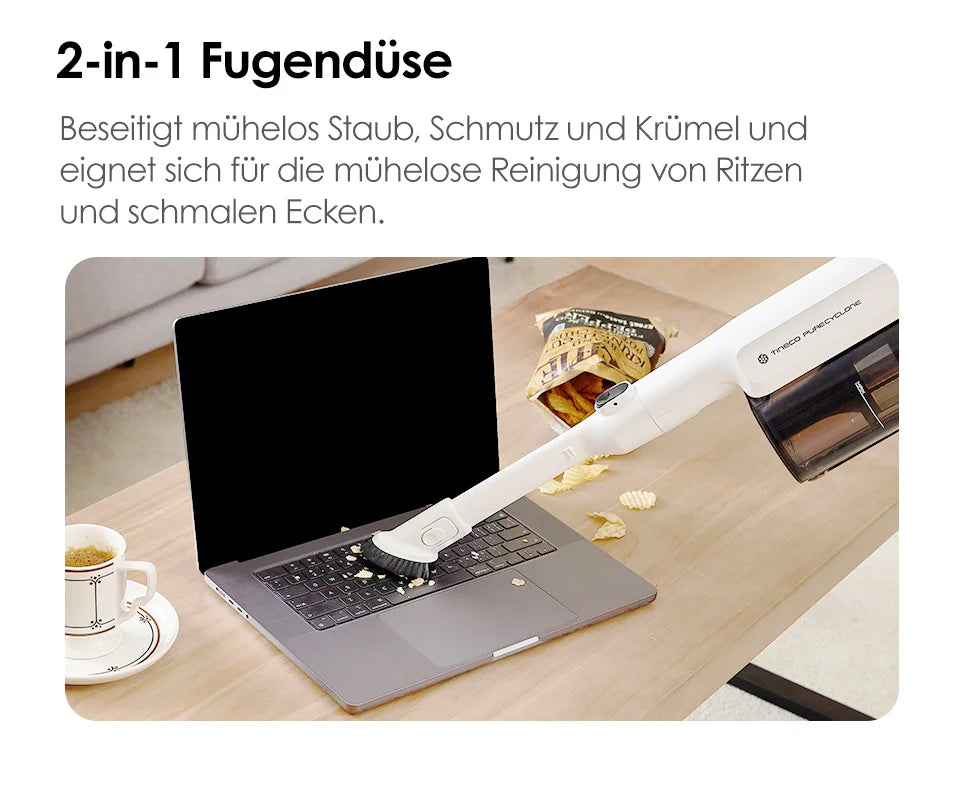 Tineco A30S, Akku-Staubsauger, 160 W Saugleistung, 60 Minuten Laufzeit, 1 L Staubbehälter, ZeroTangle-Bürste, PureCyclone-Technologie, LED-Licht