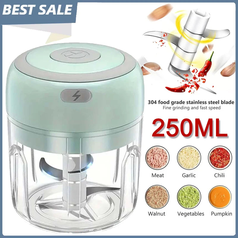 250 ml Edelstahl Knoblauch-Zerkleinerer, robust und langlebig, Küchen-Ingwer-Zerkleinerer, Mini-Gerät, Lebensmittelzerkleinerer