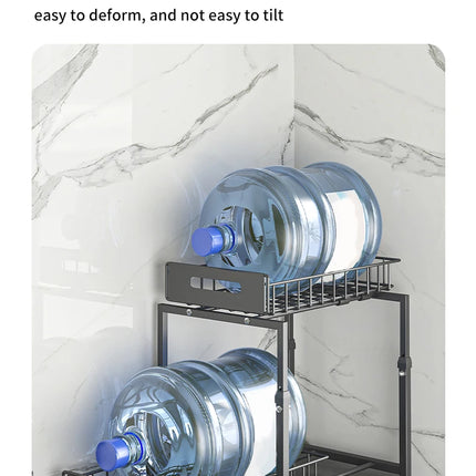 Under-Sink Organizer for Kitchen, 2-Tier Adjustable Pull-Out Shelf for Bowls, Plates, and Spice Jars