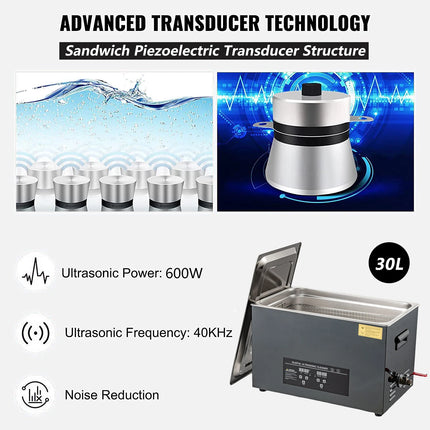 2L/3L/6L/10L/15L/30L Pulitore a ultrasuoni, riscaldamento digitale, macchina per la pulizia a ultrasuoni in acciaio inossidabile 40KHZ, elettrodomestico