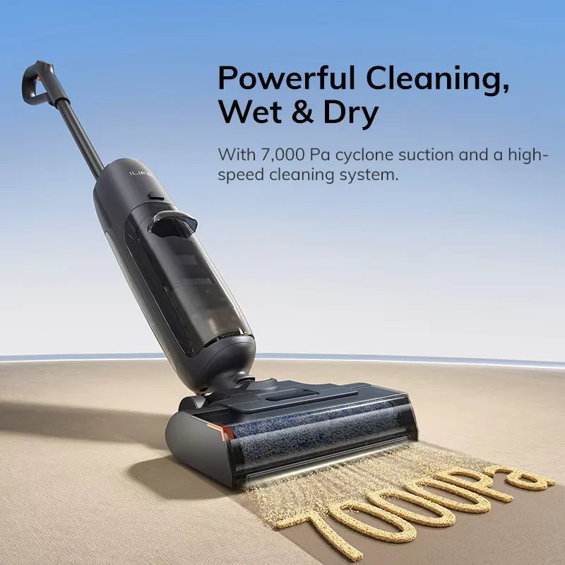 ILIFE W90 Pro Wireless Smart Floor Washer, 7000Pa Suction, 1 Minute Self-Cleaning, Dual Water Tank, Upgraded Version of W90