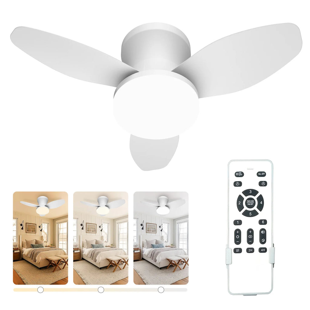 Ventilatore da Soffitto Moderno con Luci, Motore DC Silenzioso, Telecomando